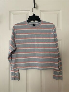 wild fable Blue and Pink Striped Long Sleeve Tee